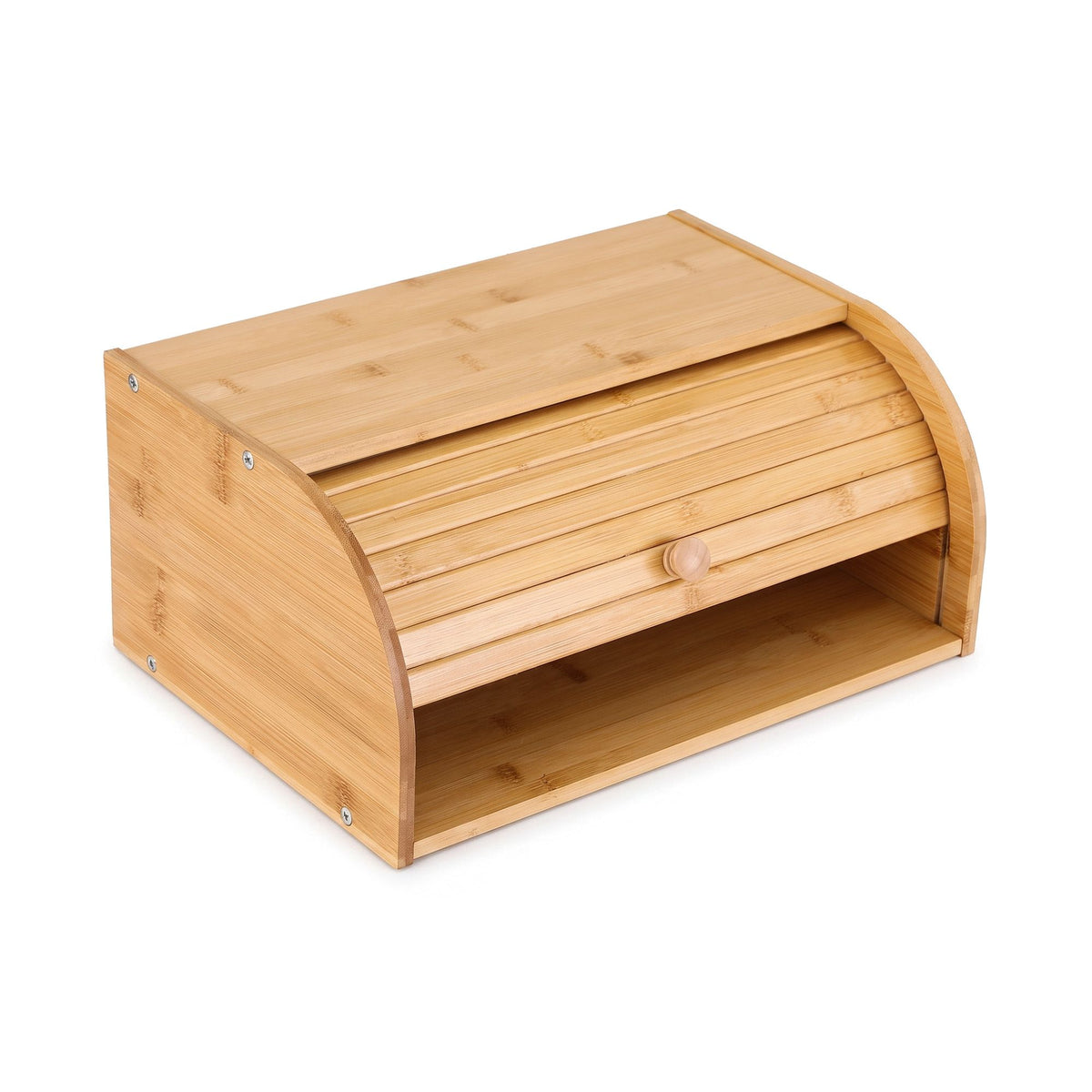 Artiss Bamboo Bread Box Roll Top Bin 45cm Natural