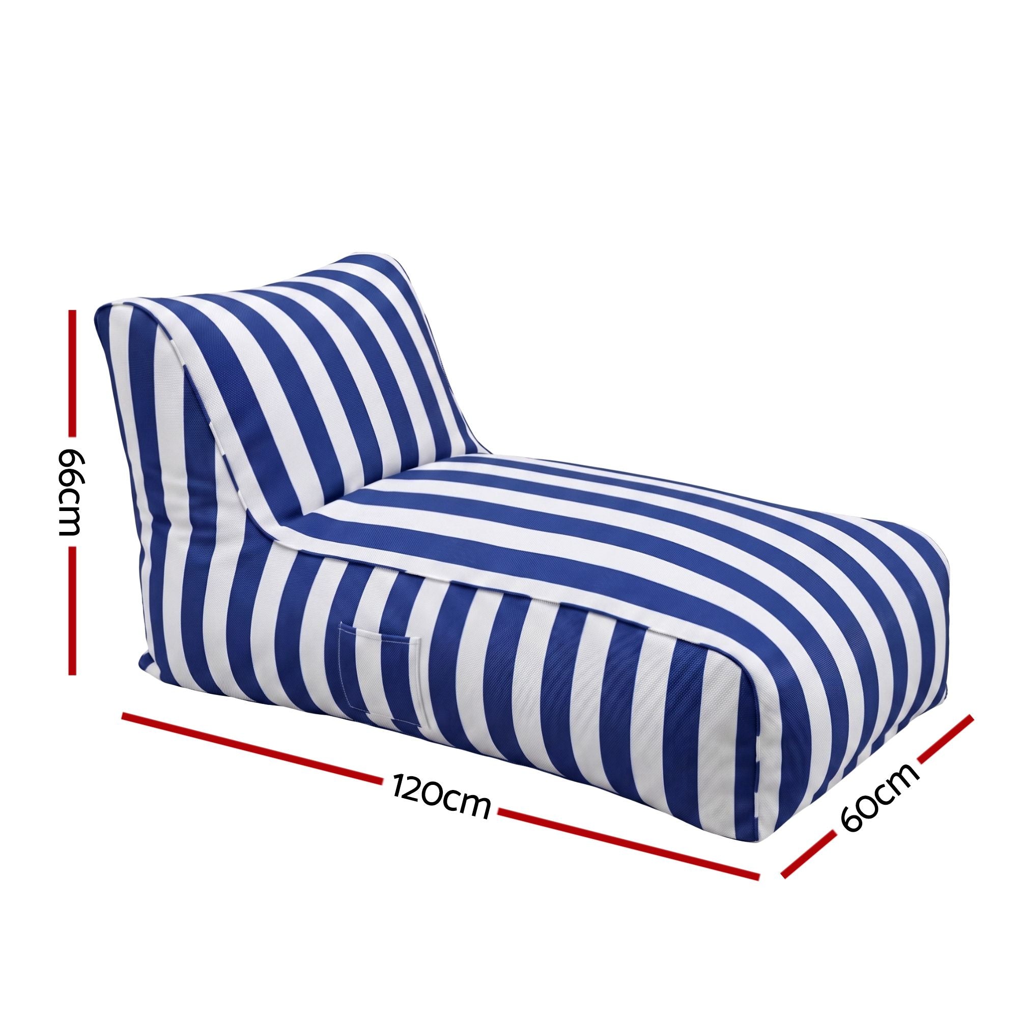 Artiss Outdoor Bean Bag Chair Cover No Filler Splash-Proof Beanbag Lounge Sofacover Stuffed Animal Storage Bean Bag Cover for Patio Poolside Relaxing, Blue