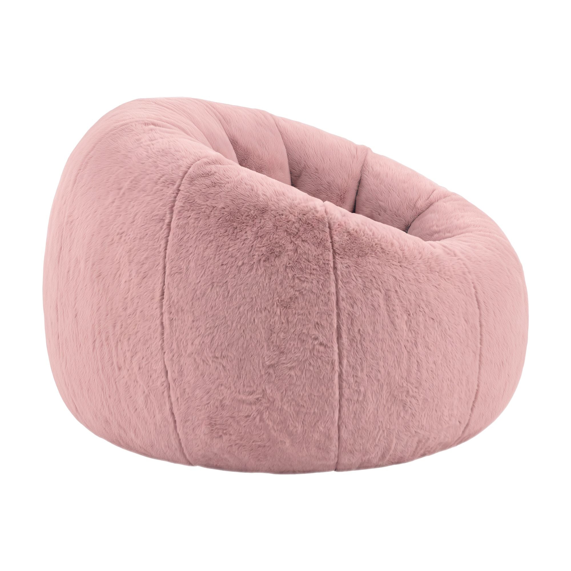 Artiss Bean Bag Chair Cover No Filler Soft Faux Fur Beanbag Cover Large Round Stuffed Animal Storage Bean Bag Cover Washable Lazy Sofa Cover for Adults Kids Teens, Pink