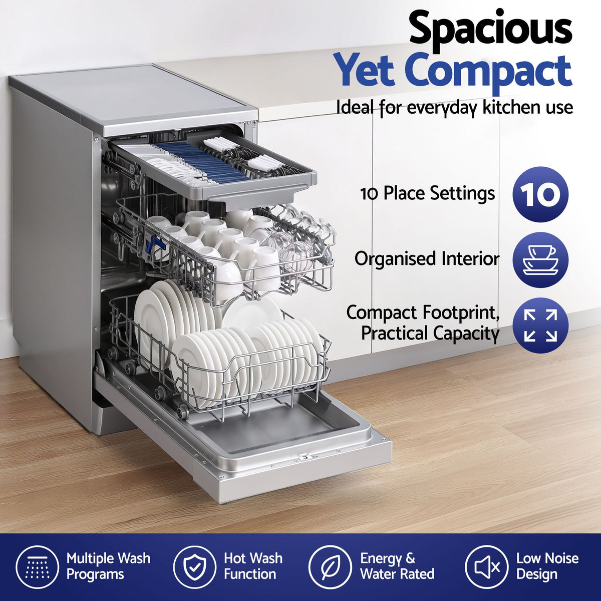 BDW-10-FS36E-SS 10 Place Settings Freestanding Dishwasher Silver