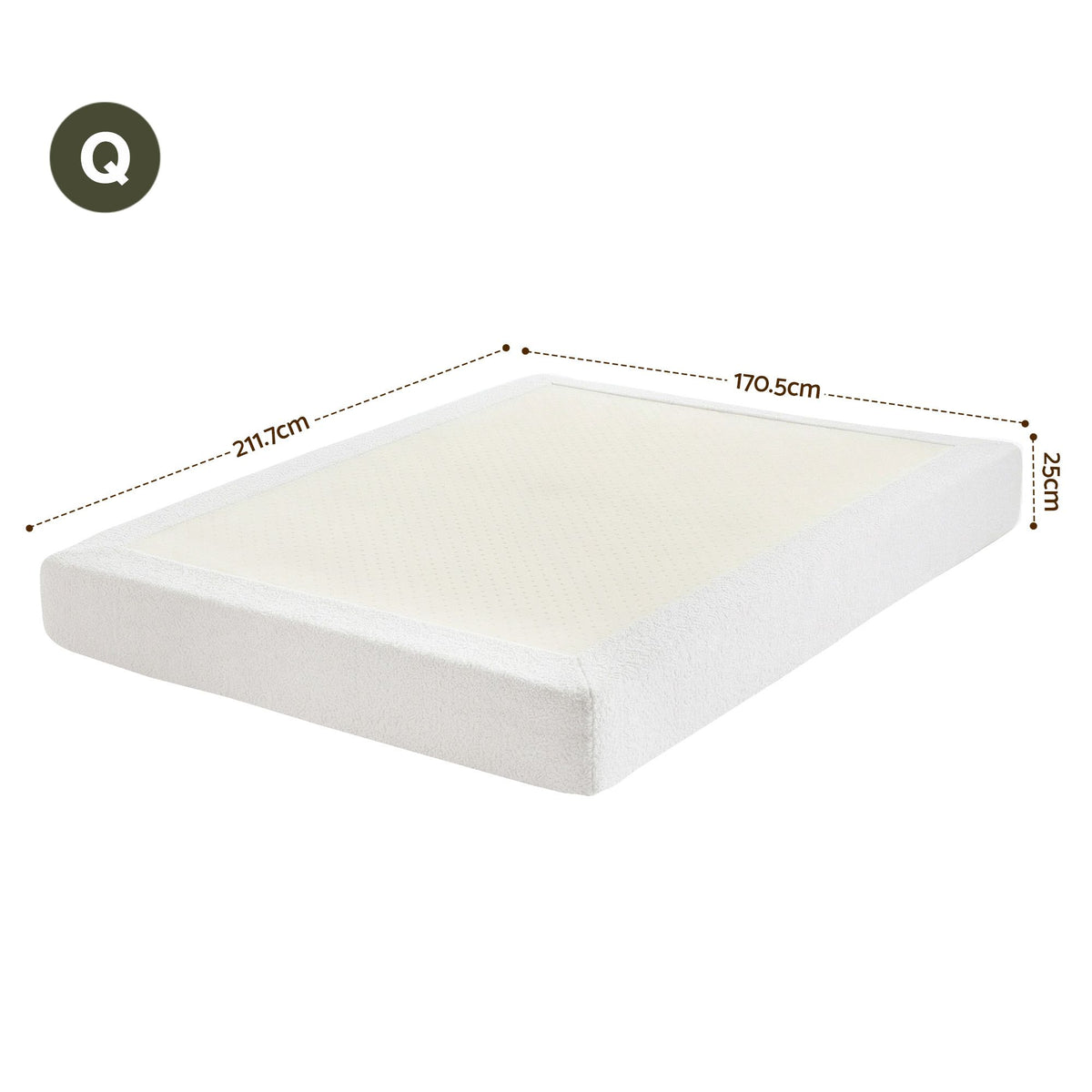 Artiss Queen Compression Bed Frame No Assembly Boucle Cream White