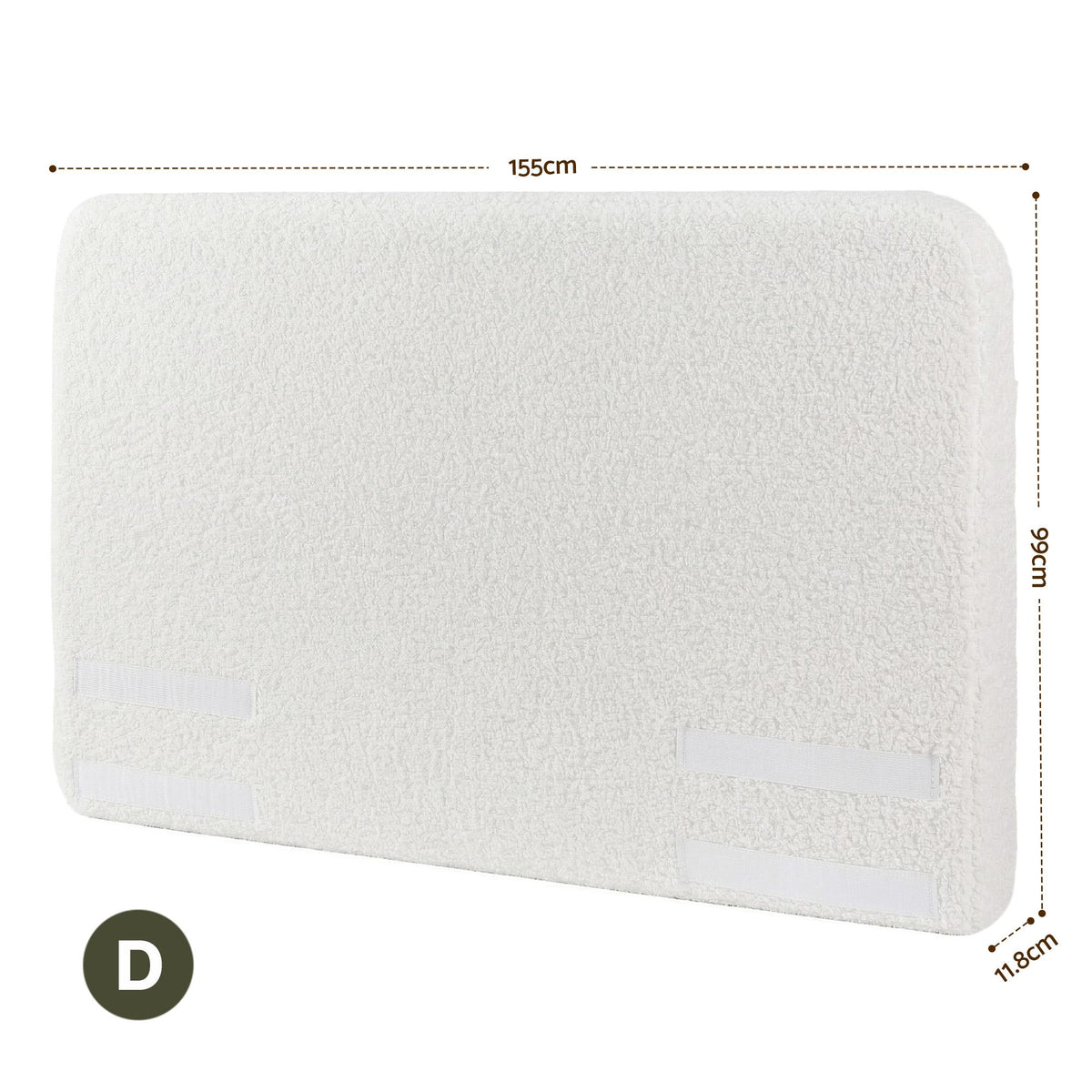 Artiss Double Headboard Boucle Fabric Foam Backrest 155cm Wide