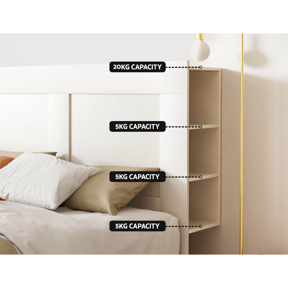 CABI Queen Headboard with Shelves White