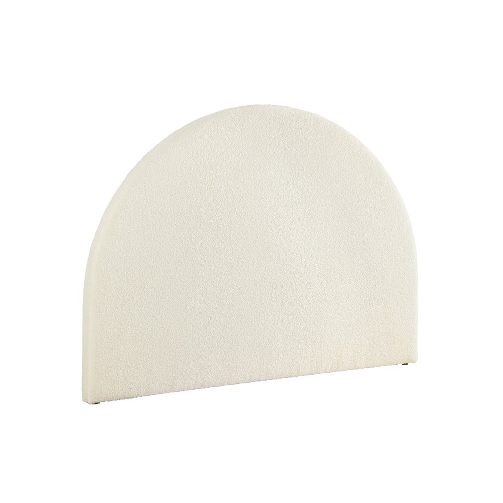 Grei Queen Bed Headboard Boucle White