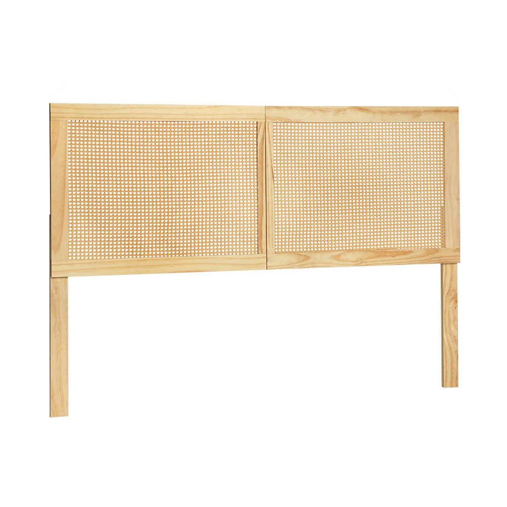 RIBO Double Bed Headboard Rattan Pine