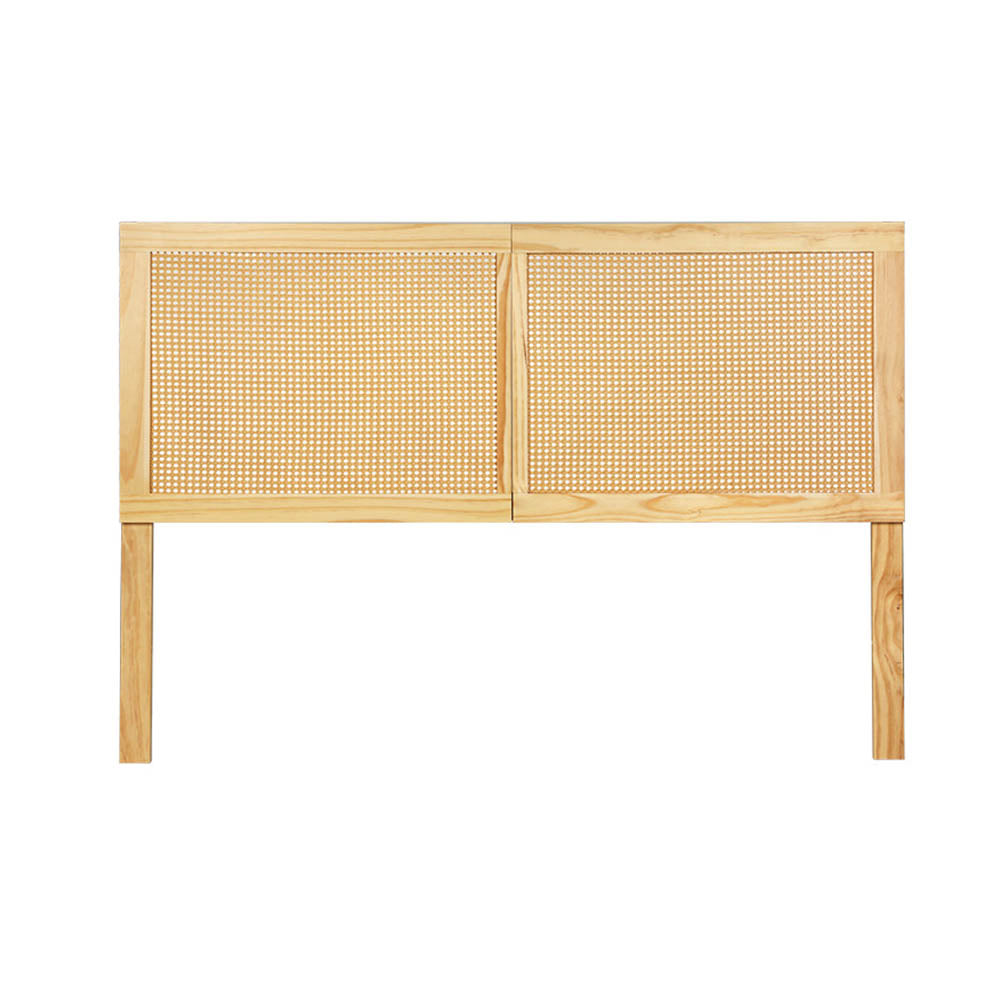 RIBO Double Bed Headboard Rattan Pine