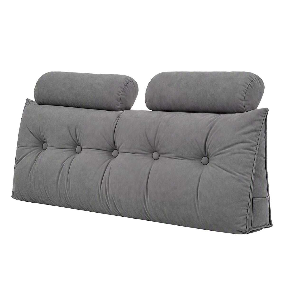 Artiss Headboard Pillow Double Wedge Backrest Grey