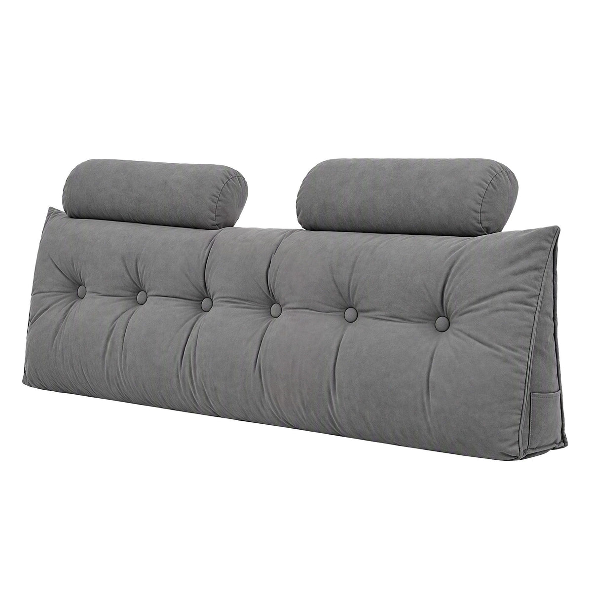 Artiss Headboard Pillow Queen Wedge Backrest Triangular Grey