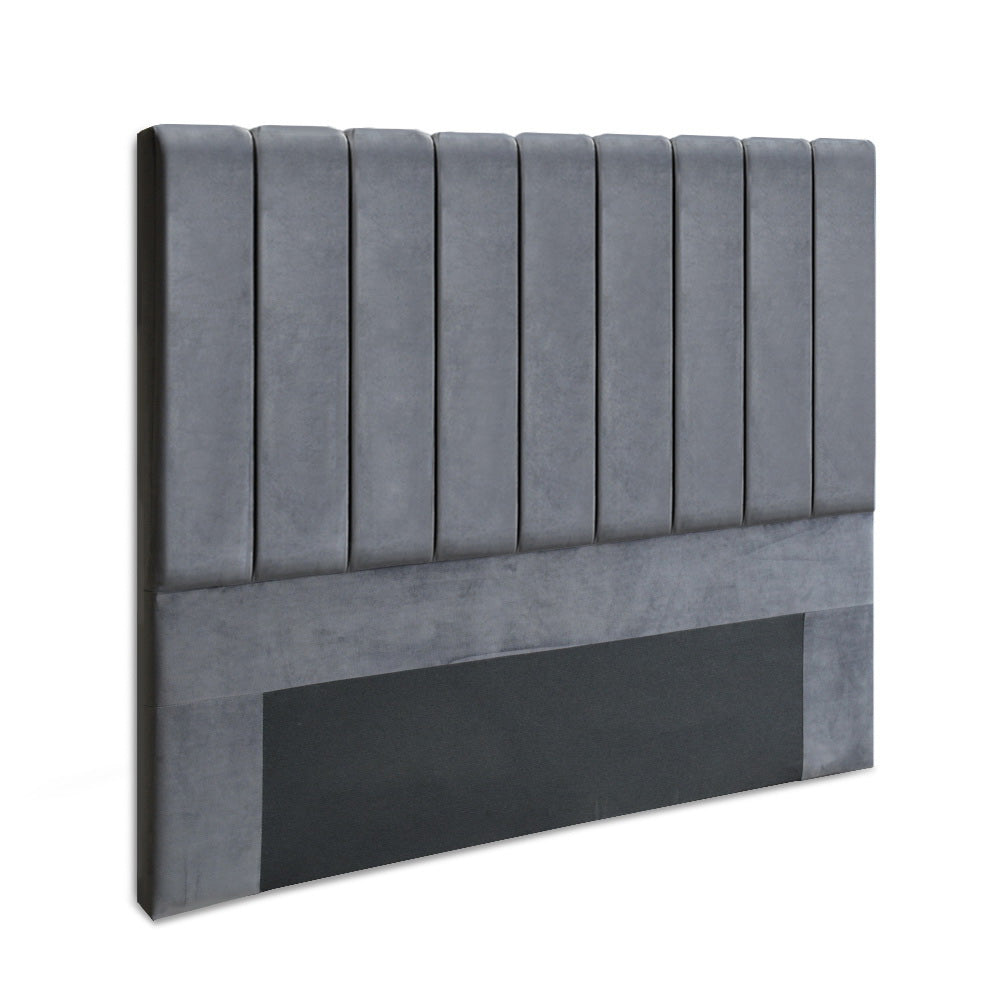 VELA Double Velvet Headboard Grey