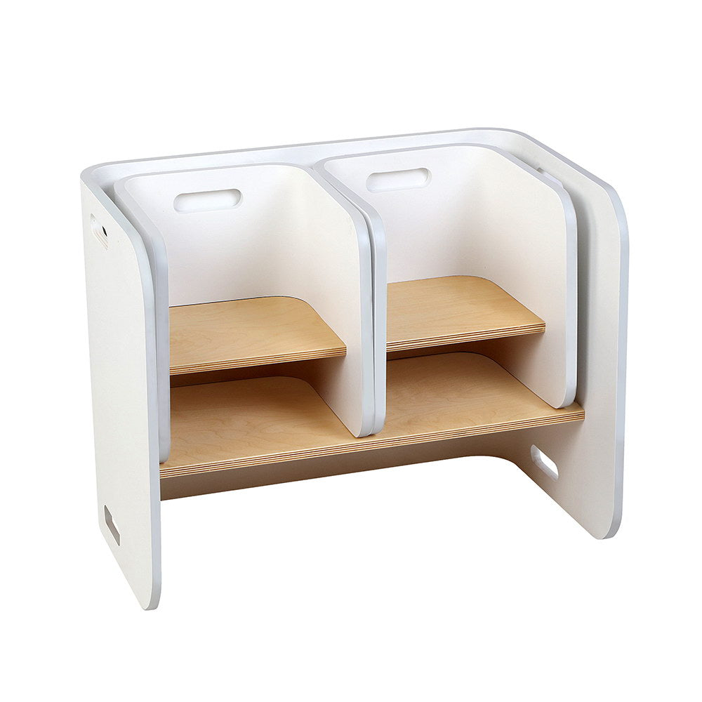 Keezi Kids Table and Chairs Set 3PCS Multifunctional Storage Desk White