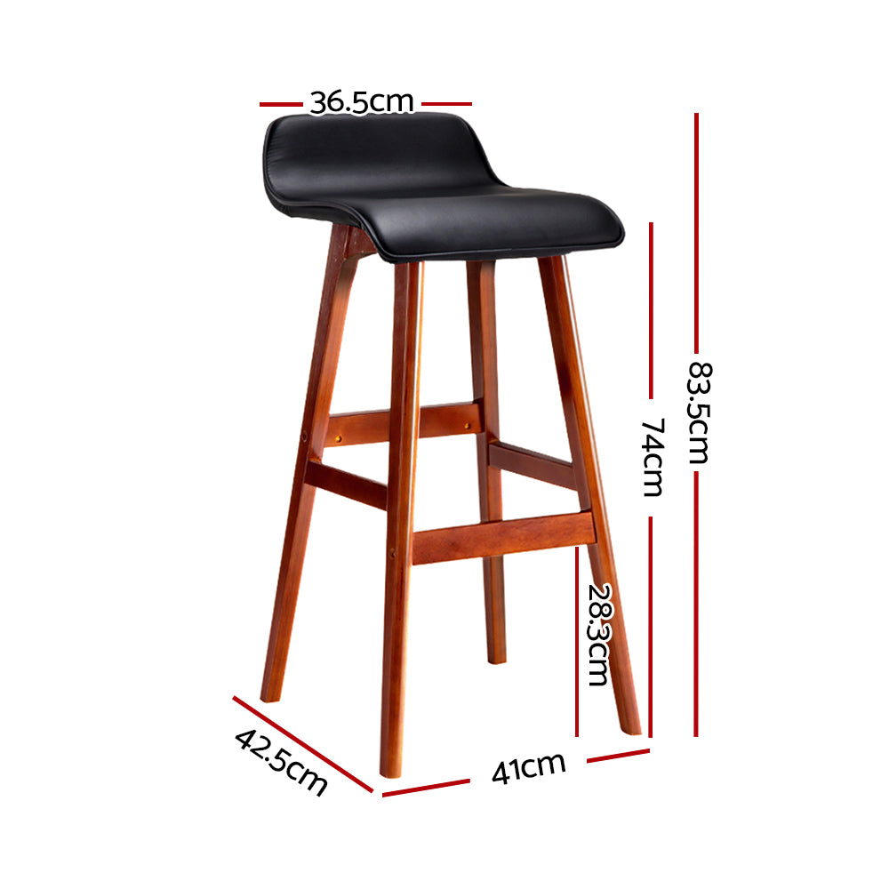 Sliva 4x Wooden Bar Stools Black
