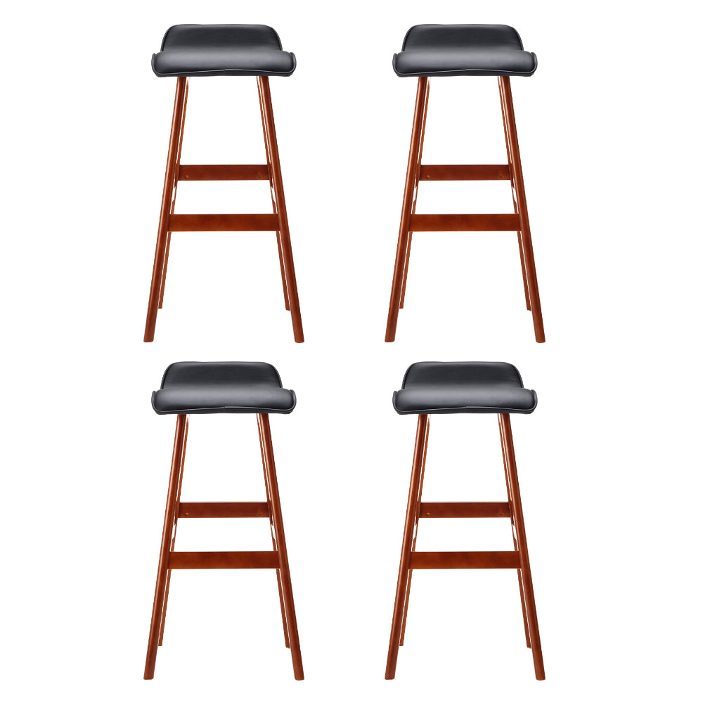 Sliva 4x Wooden Bar Stools Black