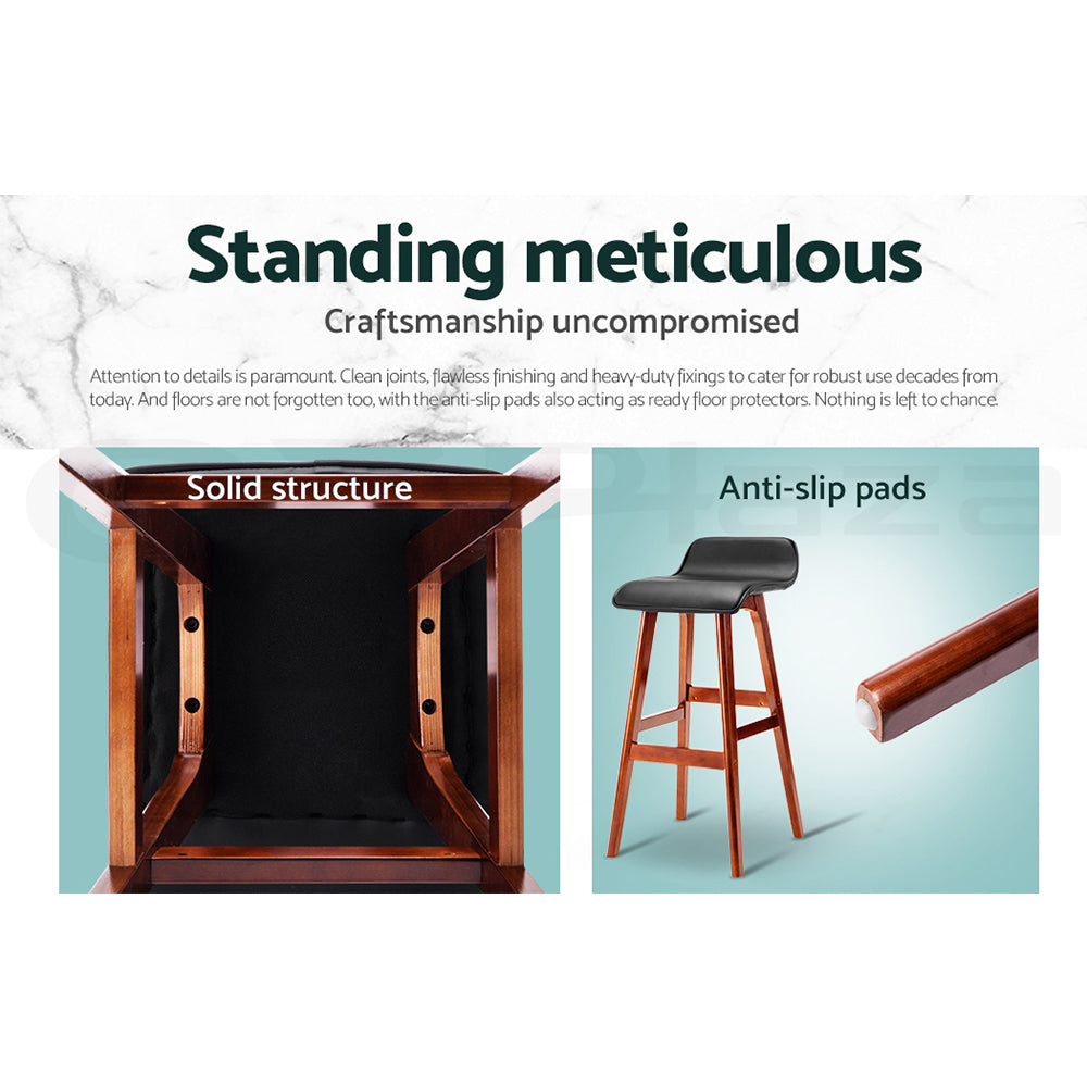 Sliva 4x Wooden Bar Stools Black