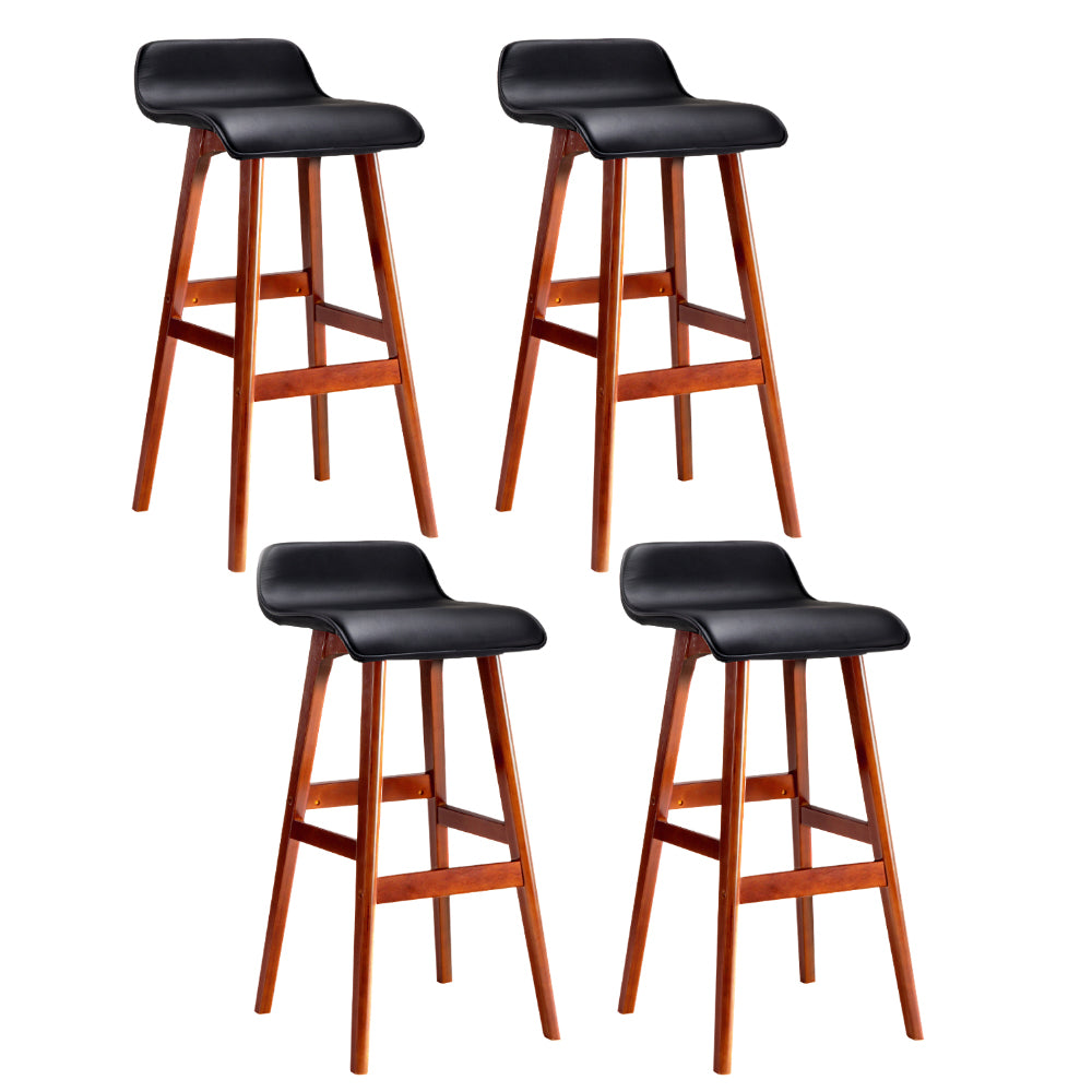 Sliva 4x Wooden Bar Stools Black