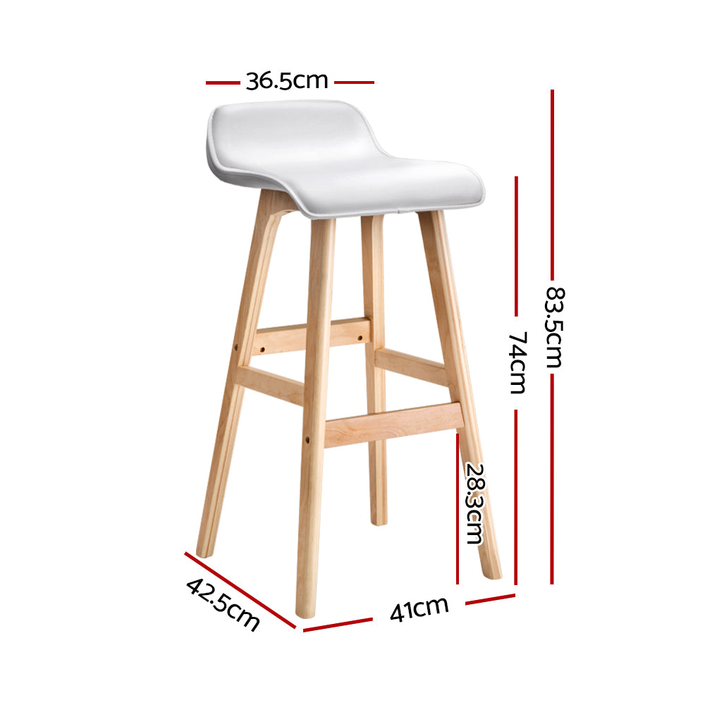 Sliva Set of 4 Bar Stools Wooden White