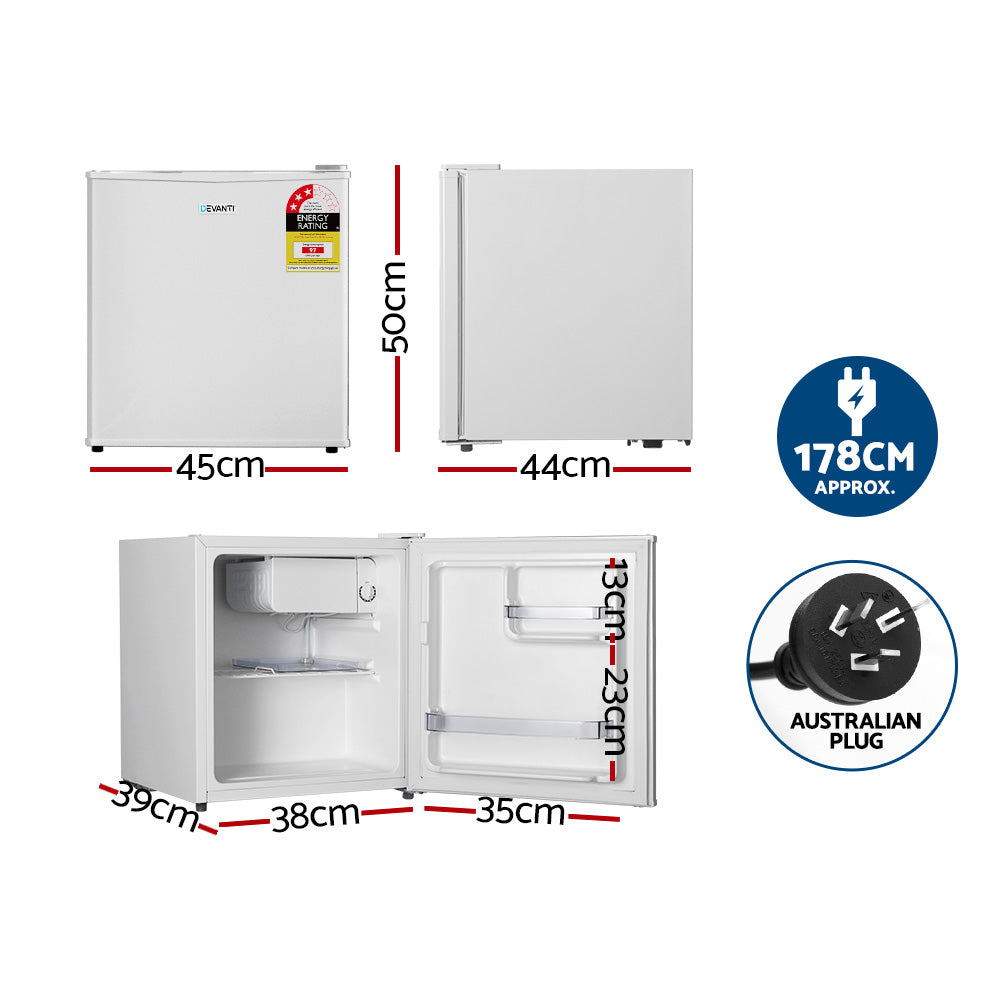 Devanti 48L Bar Fridge Portable White