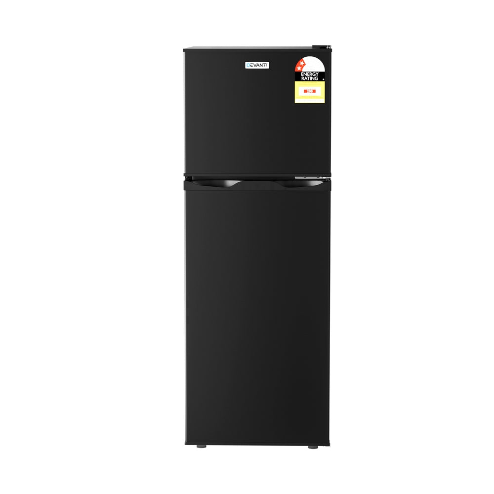 Devanti 122L Two Door Bar Fridge with Freezer Black