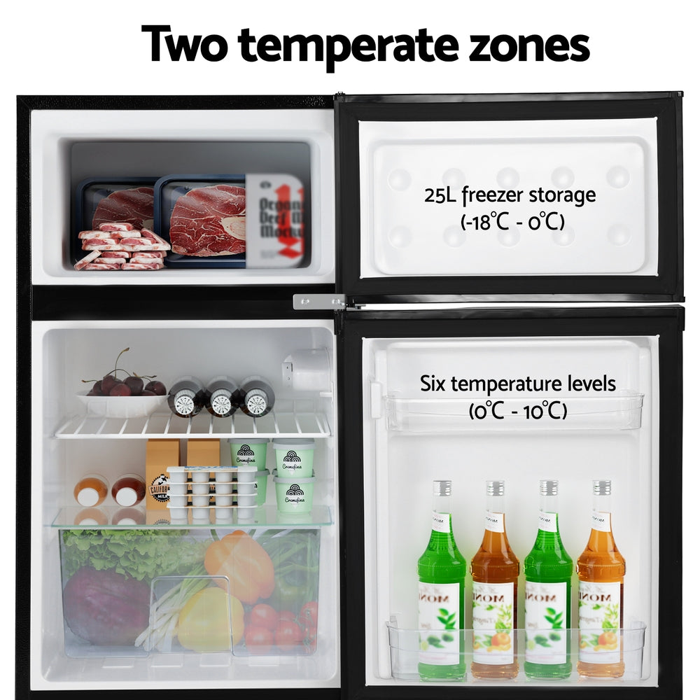 Energy Efficient 80L Twin Zone Bar Fridge - Devanti