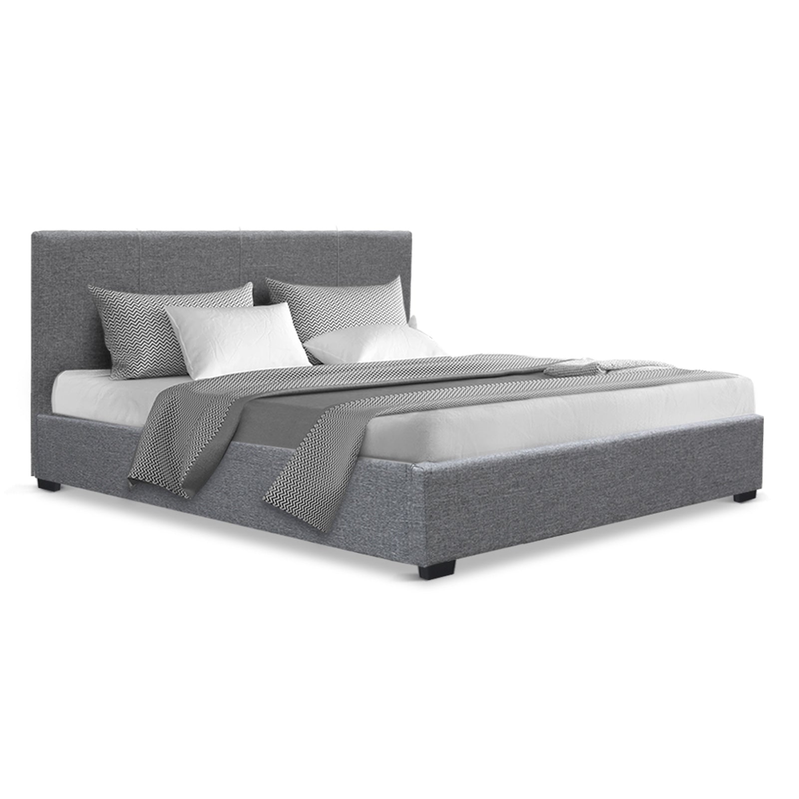Nino Double Bed Frame Gas Lift Storage Grey