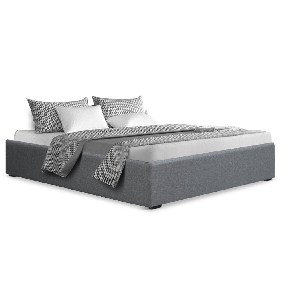 Toki Double Bed Frame Gas Lift Base Grey