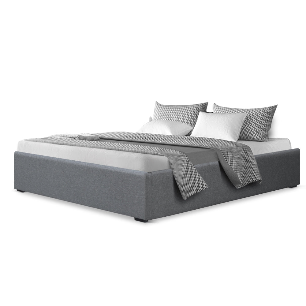 Toki Double Bed Frame Gas Lift Base Grey