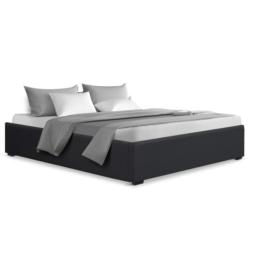 Toki Queen Bed Frame Gas Lift Storage Charcoal