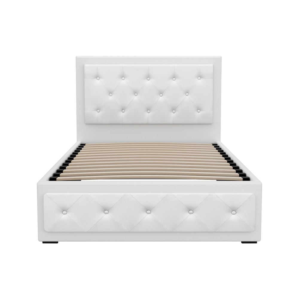 Tiyo King Single Bed Frame Gas Lift White