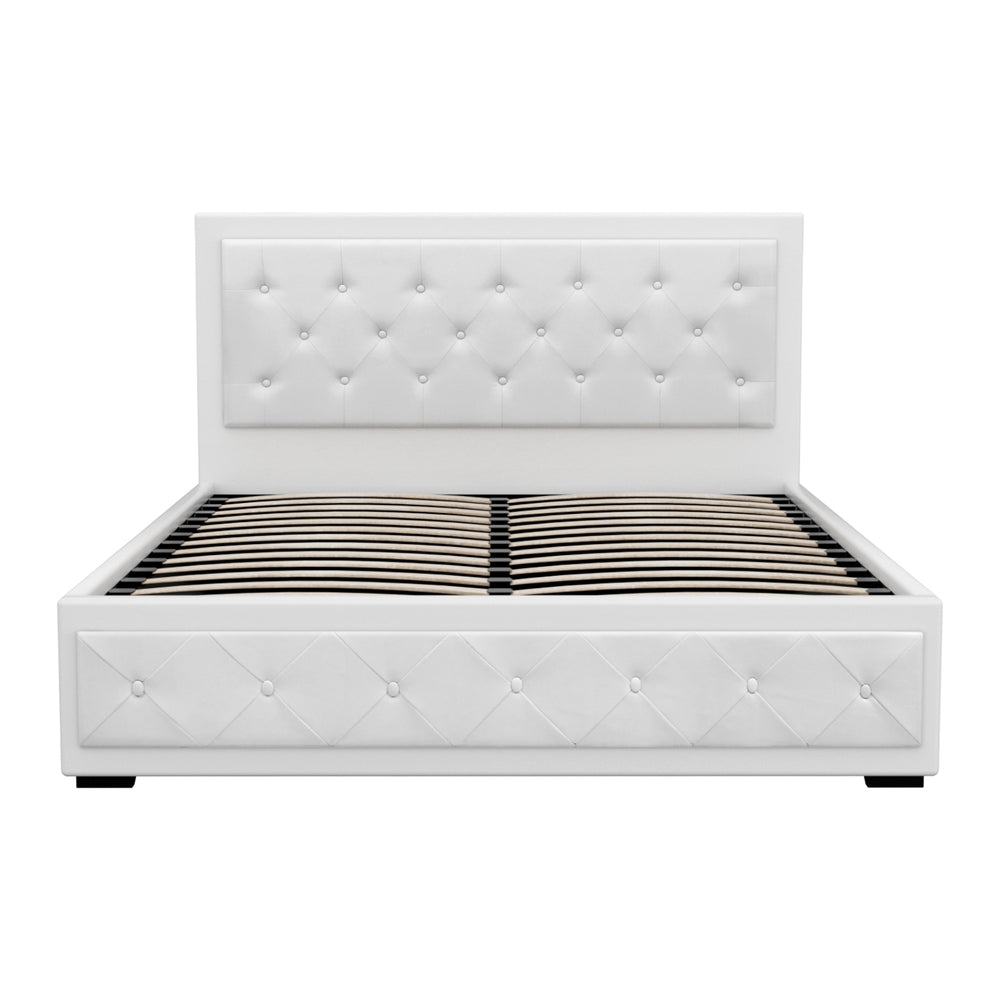 Tiyo Queen Bed Frame Gas Lift White