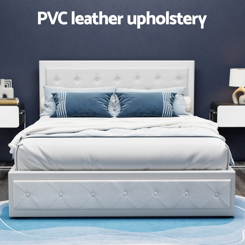 Tiyo Queen Bed Frame Gas Lift White