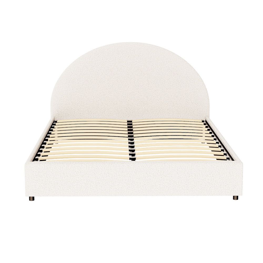 Ella Queen Gas Lift Bed Frame Boucle Fabric Storage