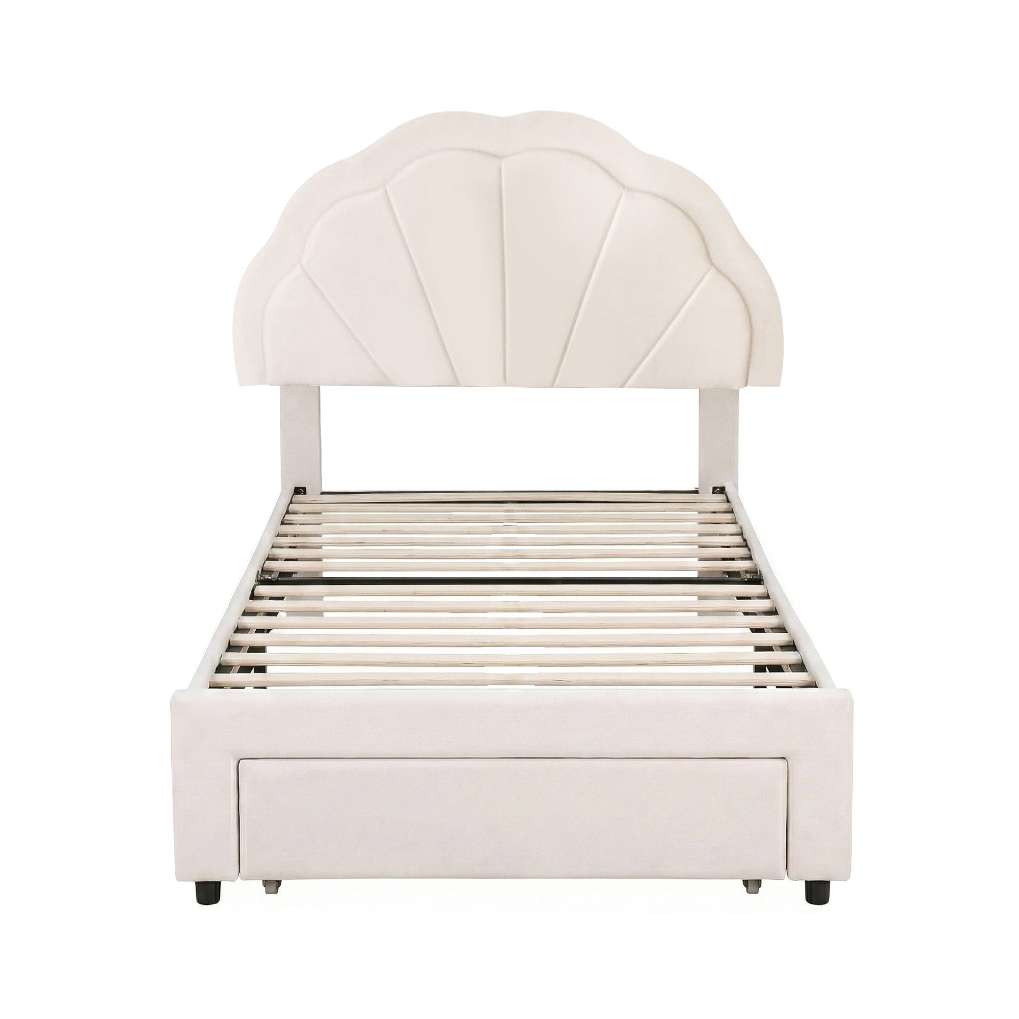 Artiss King Single Bed Frame with Storage Drawer Upholstered Velvet Platform Bed LED Headboard