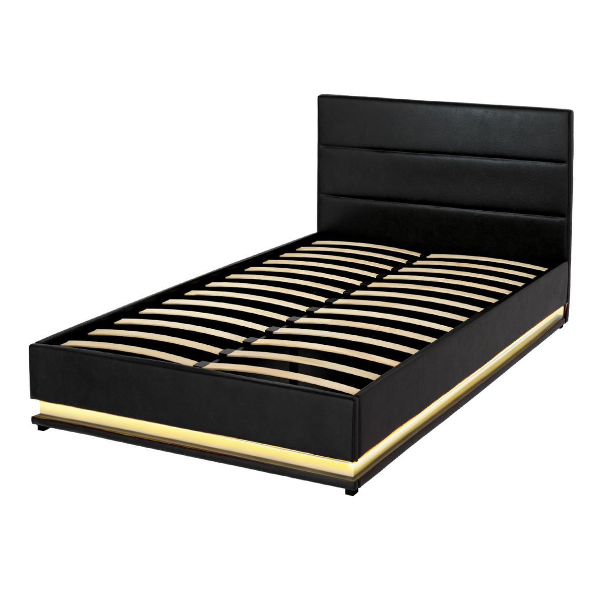 Lumi King Single Gas Lift Bed Frame with LED Black