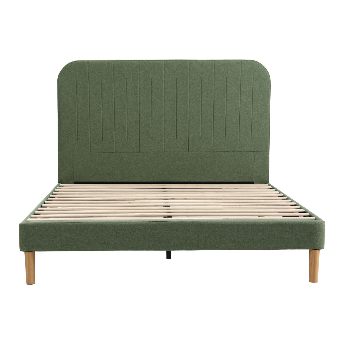 Artiss Double Bed Frame, Green Fabric, Padded Headboard, 300kg Capacity