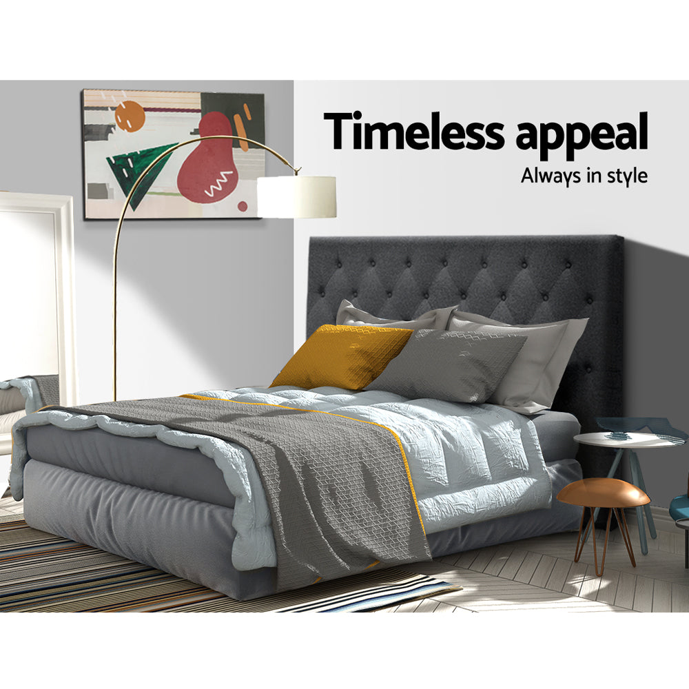 Cappi Double Bed Headboard Fabric Charcoal
