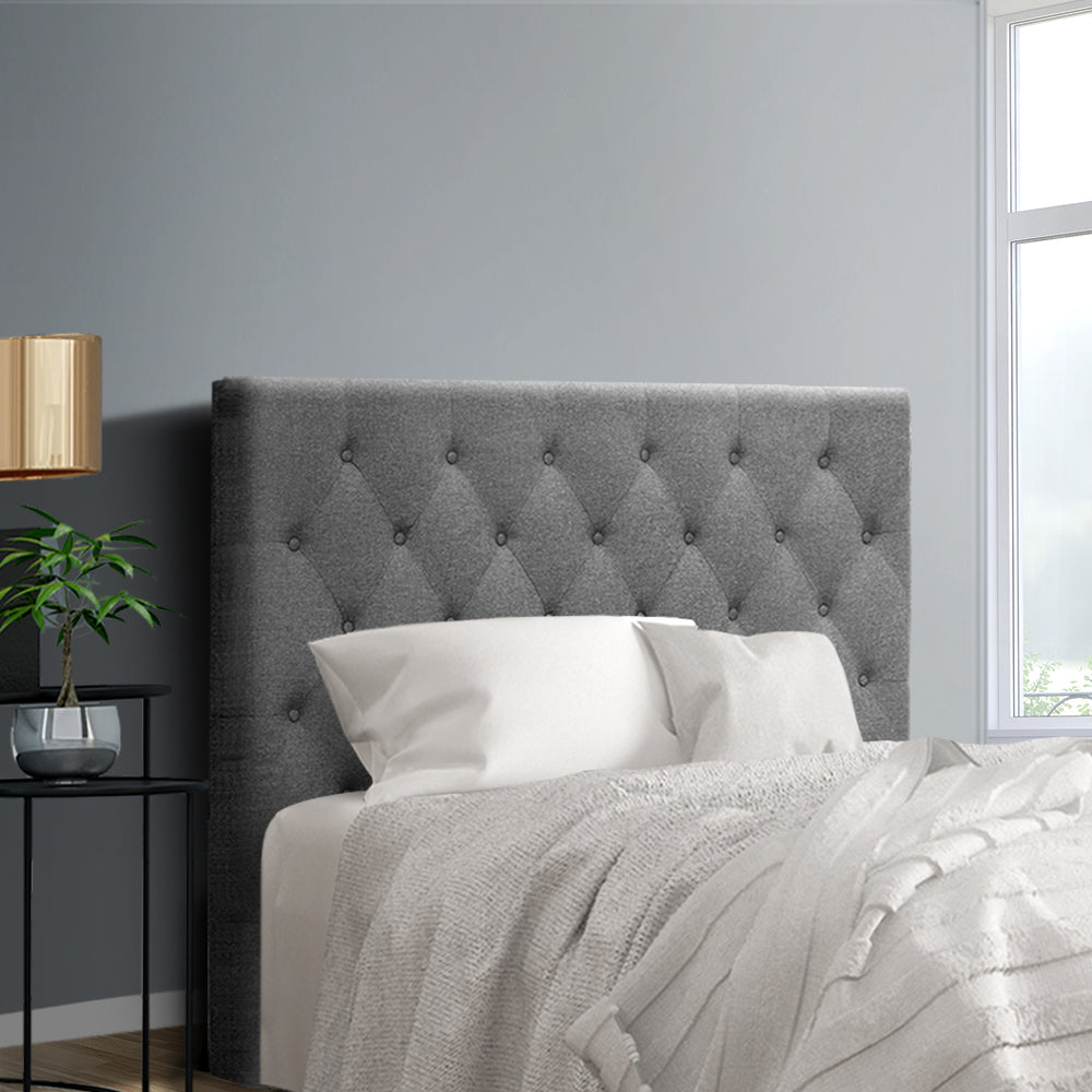 Cappi King Single Upholstered Bedhead Headboard Grey