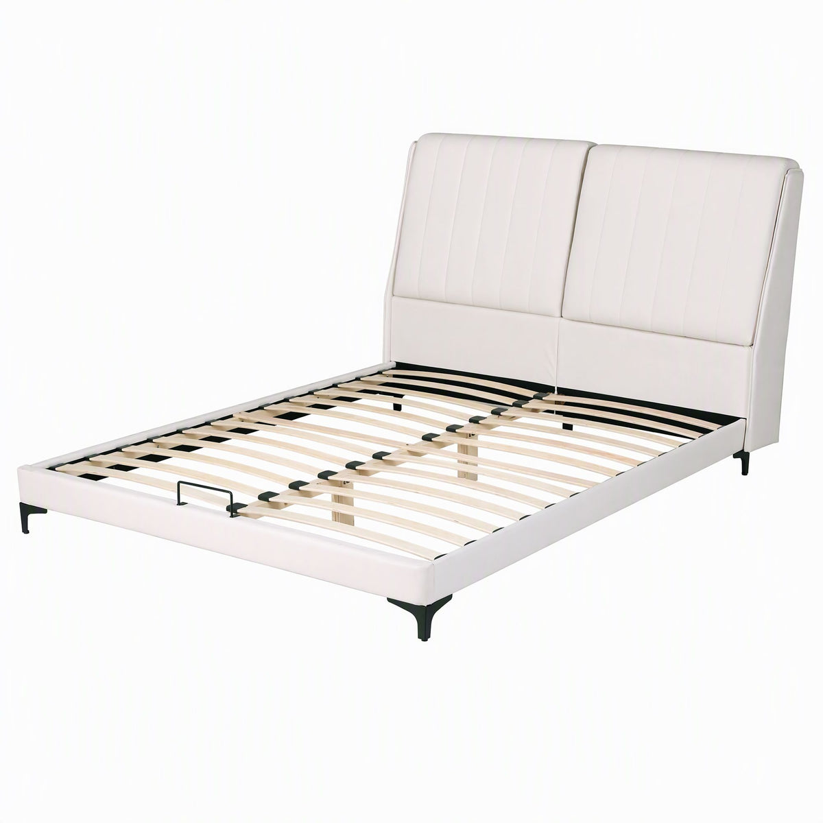 Artiss King Size Bed Frame with Adjustable Headboard, PU Leather