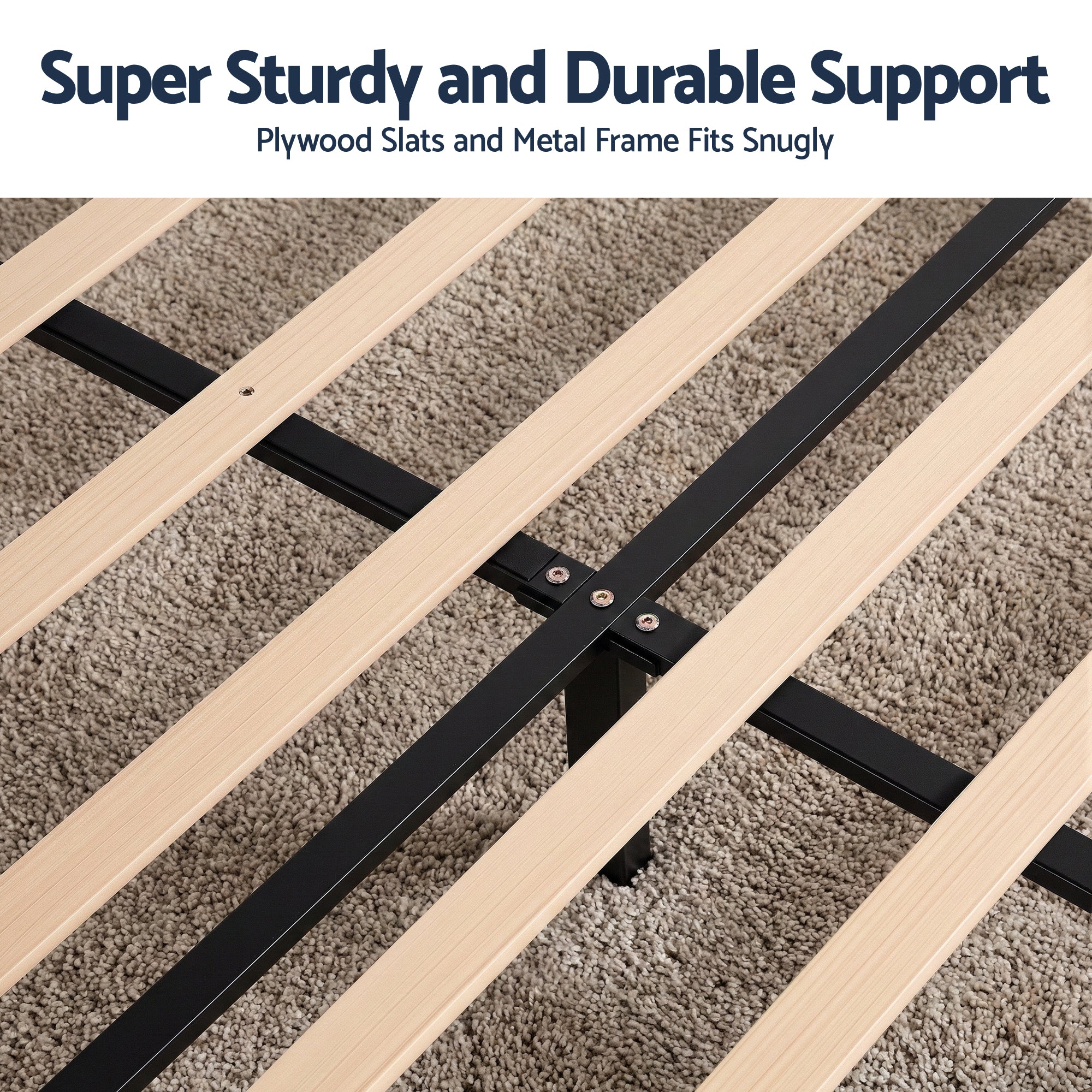 Artiss King Bed Frame Upholstered Platform Base with Geometric Headboard Black Velvet