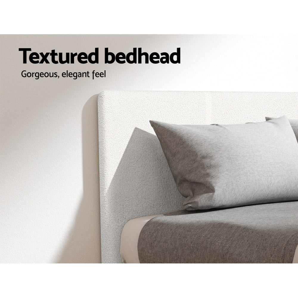 NEO King Single Bed Frame Boucle Cream