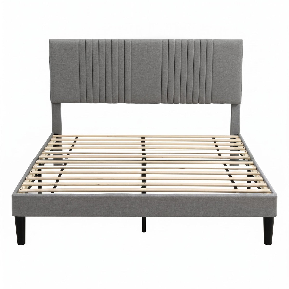 Artiss Double Bed Frame with Adjustable Headboard, Grey, 300kg Capacity