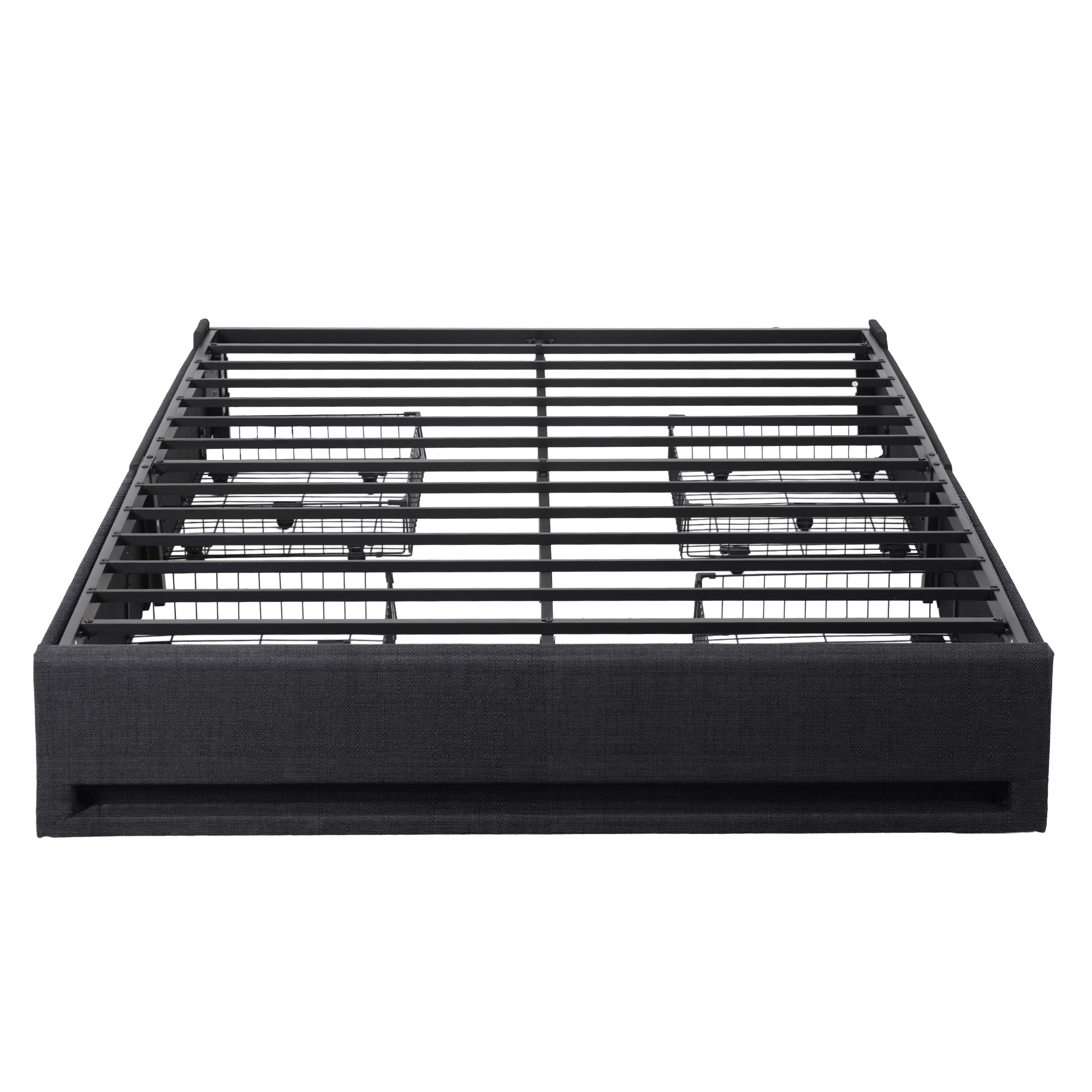 Artiss Double Bed Frame with Storage Drawers RGB Lights Charging Station Upholstered Fabric