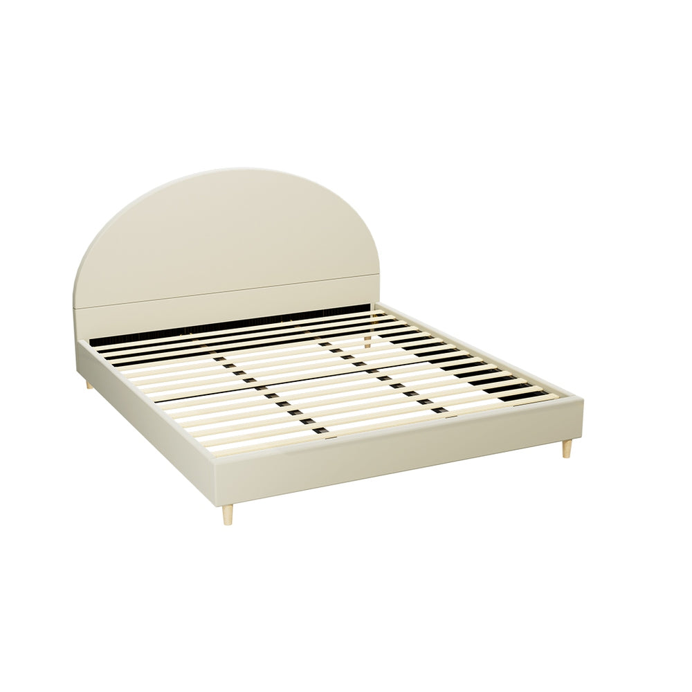 ELLA King Bed Frame Velvet Cream