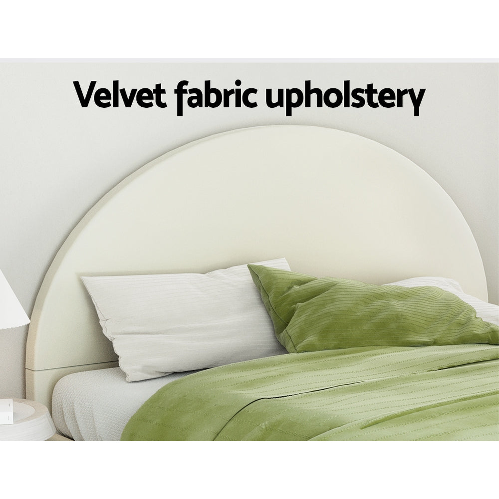 ELLA King Bed Frame Velvet Cream