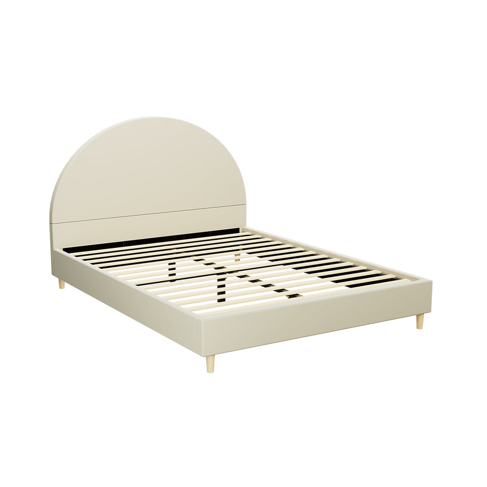 ELLA Queen Bed Frame Velvet Cream