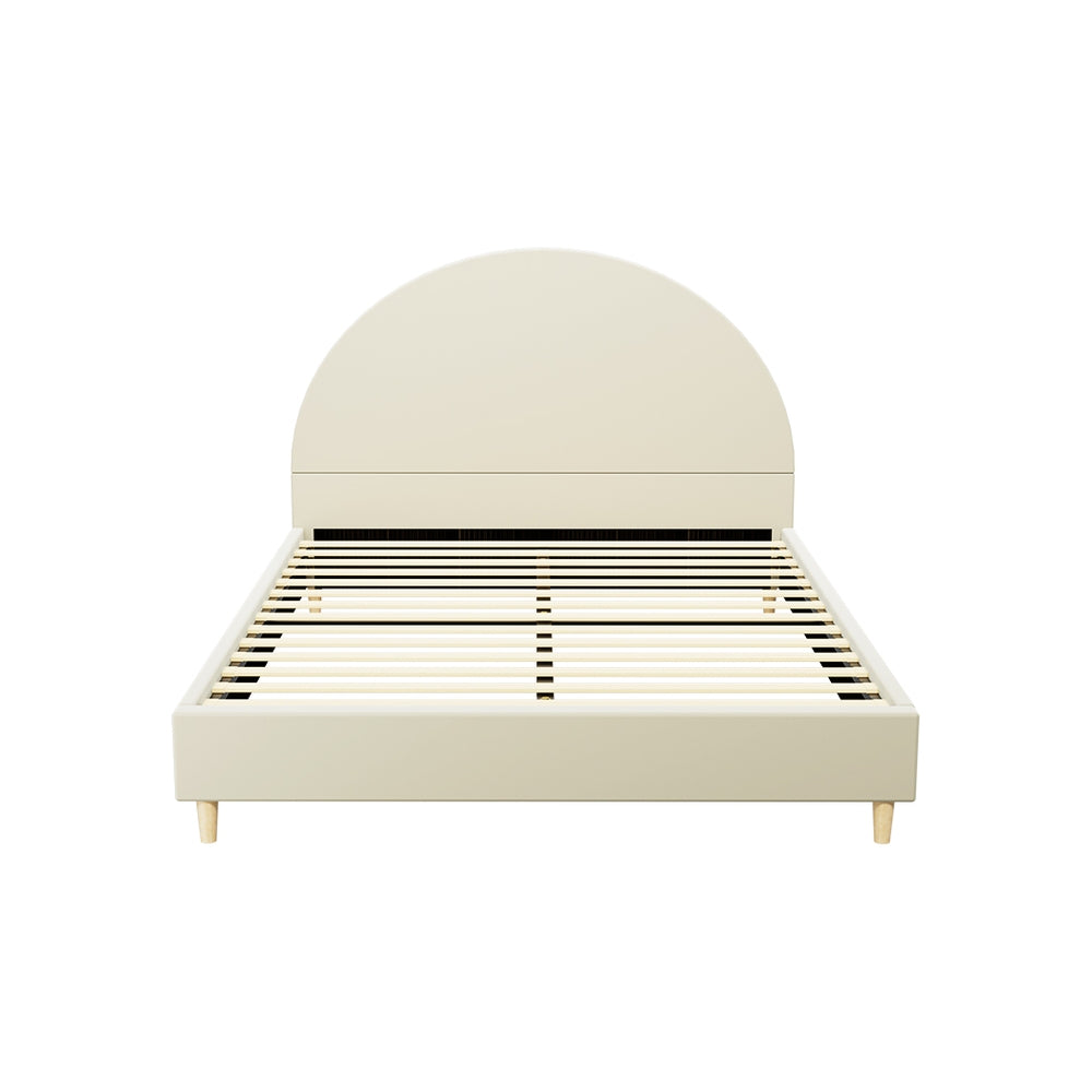 ELLA Queen Bed Frame Velvet Cream