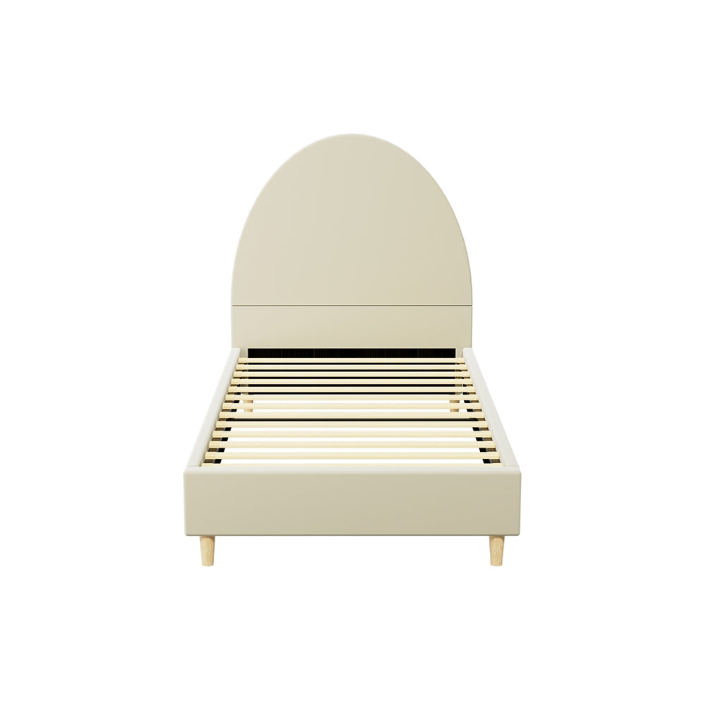 ELLA Single Bed Frame Velvet Cream