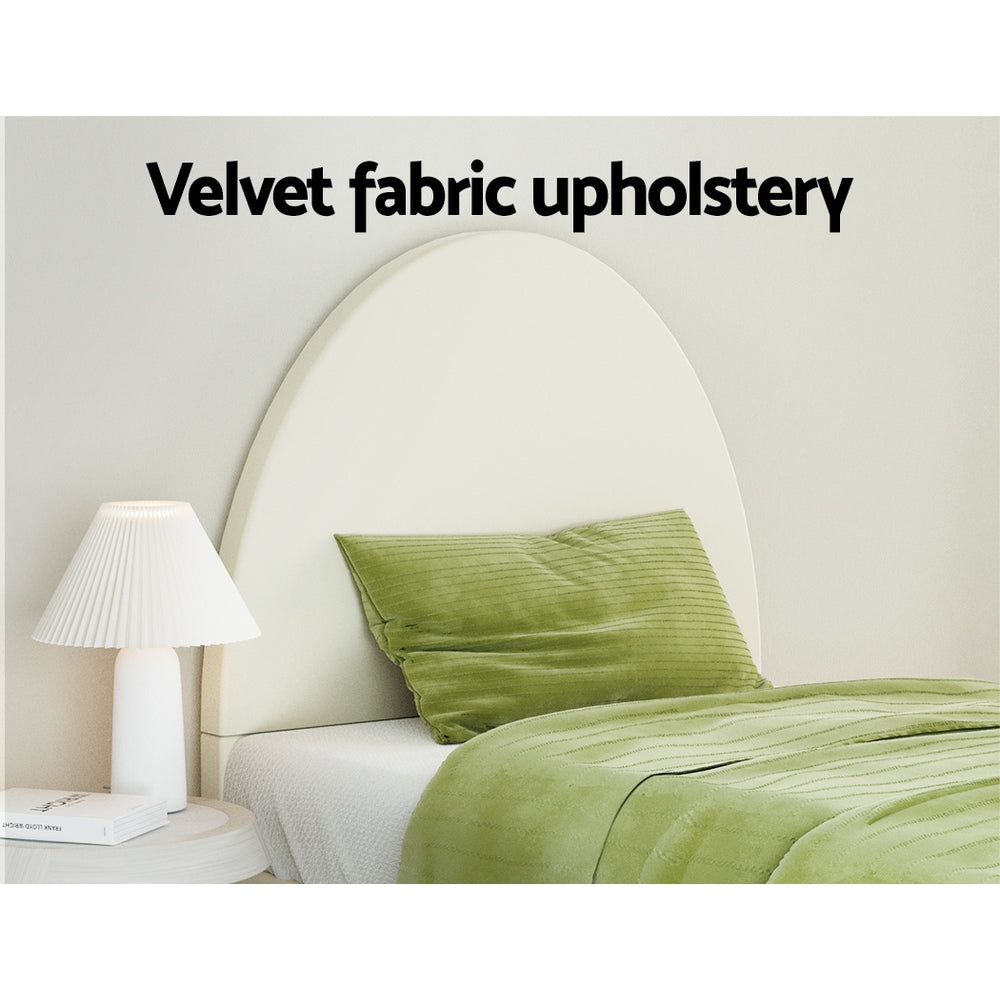 ELLA Single Bed Frame Velvet Cream