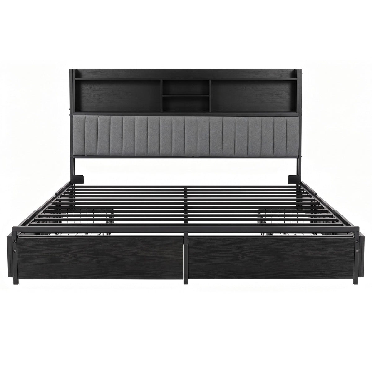 Artiss King Storage Bed Frame with Drawers and Charging Station