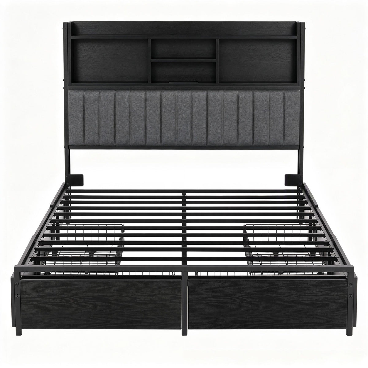Artiss Queen Storage Bed Frame with 4 Drawers and Charging Station
