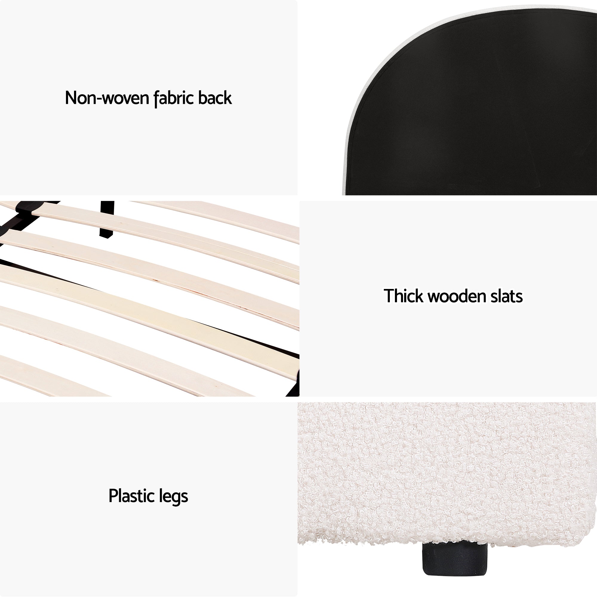 Artiss Queen Bed Frame Bedside Table Set Gas Lift Storage Base with Boucle Fabric Upholstered Headboard 2 Drawer Nightstand for Bedroom Furniture