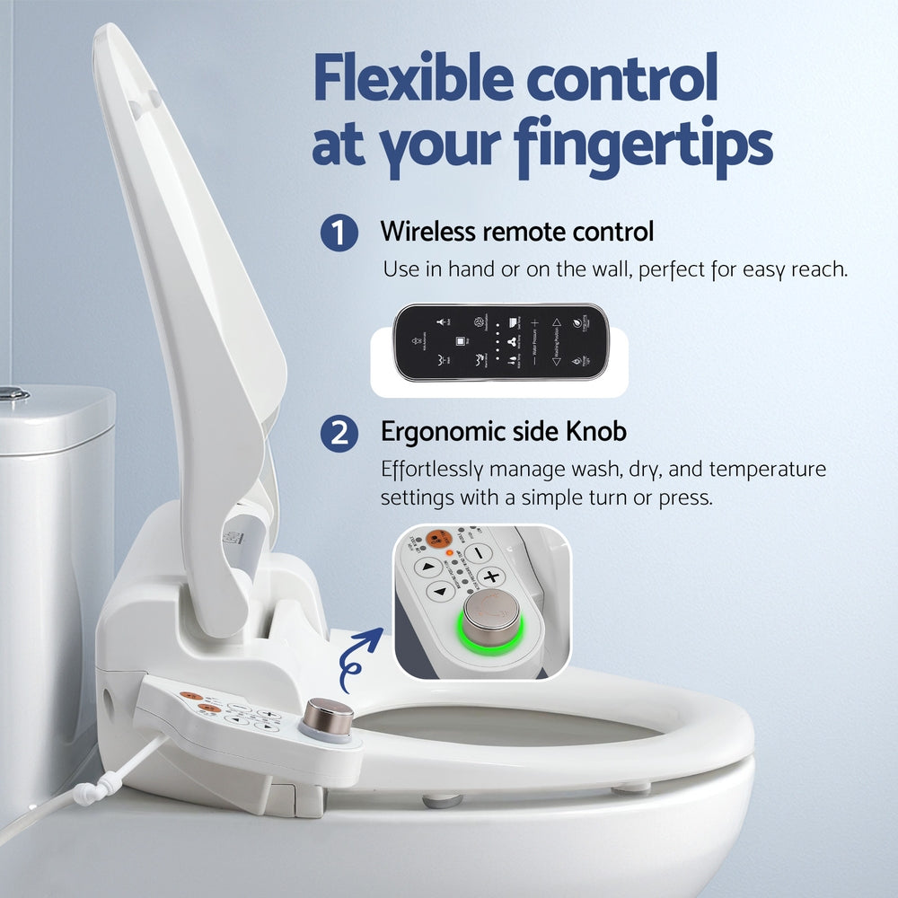 Cefito Smart Electric Bidet Toilet Seat Heated LED Night Light Remote